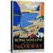 Global Gallery 'Royal Mail Cruises/Norway' by Daphne Padden Vintage Advertisement on Wrapped Canvas in Blue | 30 H x 19.2 W x 1.5 D in | Wayfair
