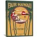 Global Gallery 'Fair Hawaii' by Morgan Vintage Advertisement on Wrapped Canvas in White | 36 H x 24 W x 1.5 D in | Wayfair GCS-342192-2436-142
