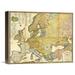 Global Gallery Ethnographische Karte von Europa, 1847 by Heinrich Berghaus Graphic Art on Wrapped Canvas in White | 29 H x 36 W x 1.5 D in | Wayfair