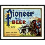 Global Gallery 'Old Pioneer Club Beer' Framed Vintage Advertisement Paper in Brown/Yellow | 33 H x 42 W x 1.5 D in | Wayfair DPF-376156-36-119