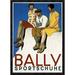 Global Gallery 'Bally Sportschuhe' by Emil Cardinaux Framed Vintage Advertisement Canvas in Brown | 38 H x 27.42 W x 1.5 D in | Wayfair