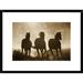 Global Gallery Domestic Horse Trio Running at Sunset, Oregon - Sepia by Konrad Wothe Framed Photographic Print Paper in Black | Wayfair