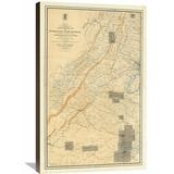 Global Gallery Civil War Map of the Region between Gettysburg, PA & Appomattox Court House, VA, 1869 Graphic Art on Wrapped Canvas in White | Wayfair