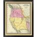 Global Gallery 'Oregon, Upper California ' New Mexico, 1849' by Samuel Augustus Mitchell Framed Graphic Art on Canvas Paper in Pink/Yellow | Wayfair