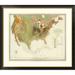 Global Gallery Geological map of the United States, 1856 by Henry Darwin Rogers Framed Graphic Art Metal in Gray | 40 H x 46 W x 1.5 D in | Wayfair
