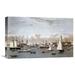 Global Gallery 'Yacht Squadron (Newport)' by Currier & Ives Painting Print on Wrapped Canvas in Brown/Gray | 13.86 H x 22 W x 1.5 D in | Wayfair