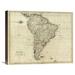 Global Gallery Map of South America, 1796 John Reid Graphic Art on Wrapped Canvas Canvas | 18 H x 22 W x 1.5 D in | Wayfair GCS-295211-22-146