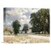 Global Gallery 'The Road to Marly-Le-Roi' by Alfred Sisley Painting Print on Wrapped Canvas in Blue/Green | 12.96 H x 16 W x 1.5 D in | Wayfair