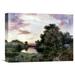 Global Gallery 'Sunset' by Thomas Moran Painting Print on Wrapped Canvas in Blue/Green/Indigo | 22.56 H x 30 W x 1.5 D in | Wayfair