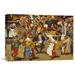 Global Gallery 'The Indoor Wedding Dance' by Pieter Bruegel the Elder Painting Print on Wrapped Canvas in Blue/Brown/Red | Wayfair