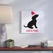 Wrought Studio™ 'Santa Paws' Graphic Art Print on Wrapped Canvas in Black/Red | 16 H x 16 W x 1.25 D in | Wayfair VRKG6641 42687317