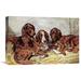 Global Gallery 'Shot & His Friends - Three Irish Red & White Setters' by John Emms Painting Print on Wrapped Canvas in Black/Brown | Wayfair