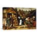 Global Gallery 'The Egg Dance' by Pieter Bruegel the Elder Painting Print on Wrapped Canvas in Black/Blue/Brown | 11.01 H x 16 W x 1.5 D in | Wayfair