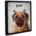 Trinx Poynor 'Canine Eye Exam' Framed Graphic Art Print on Canvas in Brown/Gray | 24 H x 24 W x 2 D in | Wayfair VRKG2027 38247995