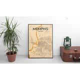 Wrought Studio™ 'Memphis City Map' Graphic Art Print Poster in Light Orange Paper in White | 36 H x 24 W x 0.05 D in | Wayfair VRKG7494 43630080