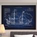 Wexford Home Vintage Sailing Ship Blue Sketch - Graphic Art Print on Canvas Canvas, Solid Wood in White | 36 H x 48 W x 1.5 D in | Wayfair