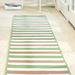 White 180 x 144 x 0.5 in Indoor/Outdoor Area Rug - Beachcrest Home™ Vara Striped Green/Beige/Brown Indoor/Outdoor Area Rug | Wayfair