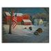 The Holiday Aisle® The Good Old Barn by Sam Timm Painting Print Plaque Metal in Blue/Brown/Red | 30 H x 40 W x 1 D in | Wayfair