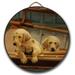 House & Homebody Co. 'The Crew Golden' Painting Print on Wood 18.0 H x 18.0 W x 1.25 D in brownWood in Black;brown | 18" H X 18" W | Wayfair