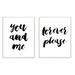 Stupell Industries You & Me Forever Please Typography 2pc Wall Plaque Art Set Wood in Black/Brown/White | 15 H x 10 W x 0.5 D in | Wayfair