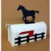 Wilray Designs Horse & Fence Post Mounted Mailbox Steel in Black/Gray, Size 7.5 H x 18.5 W x 18.0 D in | Wayfair #300H
