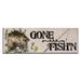 House & Homebody Co. Gone Fish's Bass Graphic Art Plaque Wood in Black/Brown/Green | 4 H x 12 W x 0.5 D in | Wayfair GA-BASS-124