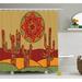 World Menagerie Tucker Cactus Print Cartoon Like Cactus Design w/ Oriental Indian Tribal Effects Art Image Single Shower Curtain | Wayfair