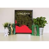 Williston Forge 'Long Beach City Map' Graphic Art Print Poster in Paper in Black | 17 H x 11 W x 0.05 D in | Wayfair WLFR5168 43629064