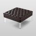 Rosdorf Park Pu Leather Tufted w/ Nailhead Trim Ottoman Coffee Table Faux Leather in Brown | 18.1 H x 35 W x 35 D in | Wayfair WLAO3460 42925792