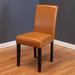 Winston Porter Donnellson Dining Chair Faux Leather/Wood/Upholstered in Brown | 34.5 H x 17 W x 20 D in | Wayfair WNSP2461 45103266