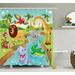 Zoomie Kids Luther Safari African Animals Single Shower Curtain Polyester | 84 H x 69 W in | Wayfair ZMIE2951 39391756