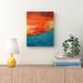 Ebern Designs 'Lake Reflections II' Painting on Wrapped Canvas Print Canvas, Cotton in Blue/Orange | 2 D in | Wayfair ZIPC1805 26237224