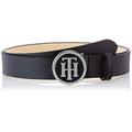 Tommy Hilfiger Women's Th Round Buckle Belt 3.0, Black (Black 002), 90