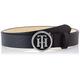 Tommy Hilfiger Women's Th Round Buckle Belt 3.0, Black (Black 002), 90