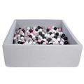 Soft Jersey Baby Kids Children Ball Pit with 600 Balls, Gift, 120x120 cm (Balls Colours: Black,White,Light Pink,Grey)