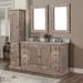 Gracie Oaks Eveny Double Bathroom Vanity Set w/ Linen Tower Stone in Gray | 35 H x 61 W x 22.5 D in | Wayfair 51CE56F909534FB29285F2F73E568AD3