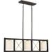 Nuvo Lighting 66133 - 3 Light Matte Black Satin White Glass Shades Island Pendant Light Fixture (BOXER 3 LIGHT ISLAND PENDANT)