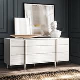 Noir Morten 9 Drawer Chest Wood in White | 33 H x 72 W x 24 D in | Wayfair GCON241WH