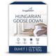 Snuggledown Hungarian Goose Down Double Duvet - 13.5 Tog UK-Made Double Quilt, 4.5 Tog + 9 Tog Split Design, Ethically Sourced, 300tc Cotton Cover Year-Round Comfort (200 x 200cm)