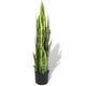 vidaXL Green Artificial Sansevieria Plant - Lifelike Indoor/Outdoor Decorative Greenery with 30 Detailed Leaves and Included Pot - 90cm Tall