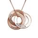 MYKA Personalised Russian Ring Necklace - Custom Made Pendant Sterling Silver and Gold Plated - Jewelry Gift for Women (18ct Rose Gold Plated Sterling Silver 0.925)