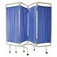 RELIANCE MEDICAL 7552 Code Red Blue Medical Screen for Patient Privacy, Stainless Steel Frame, Four-Fold Curtained Design with Plastic Wheels, Flame-Retardant Panels. Easy to Move Anywhere