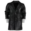 Charlie LONDON Men' Max Payne Leather Jacket Coat (XS) Black