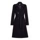 De la Crème - Womens Wool & Cashmere Belted Long Military Trench Coat, Black, Size 14