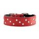 Hunter Hundehalsband Capri Mini Stars, 32, Rindnappaleder, rot/schwarz