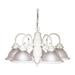 Nuvo Lighting 76693 - 5 Light Textured White Frosted Ribbed Glass Shades Chandelier Light Fixture (5 Light - 22" - Chandelier - With Frosted Ribbed Shades)