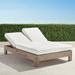 St. Kitts Double Chaise in Weathered Teak with Cushions - Classic Linen Bleu - Frontgate