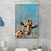 Harriet Bee 'Oh Giraffe' Canvas Art Canvas, Solid Wood in Blue/Brown | 30 H x 20 W in | Wayfair DFCEEDB75586487EBF28968A6DBE9FB3