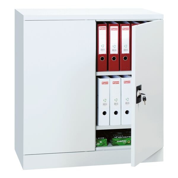 Gürkan Stahlschrank mit Flügeltüren 92 x 100 cm grau, 92x100x42 cm Image