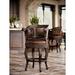New World Trading Cardenal Swivel Bar & Counter Stool Wood/Leather/Genuine Leather in Brown | 30 H x 20 W x 30 D in | Wayfair CARB10